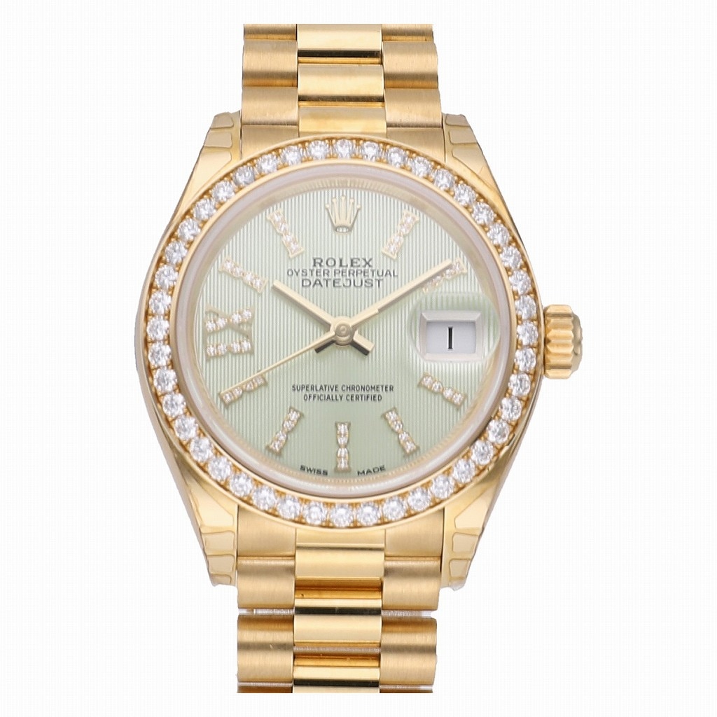 クロノブレイク ロレックス レディ デイトジャスト ウォッチ：18 ct イエロー