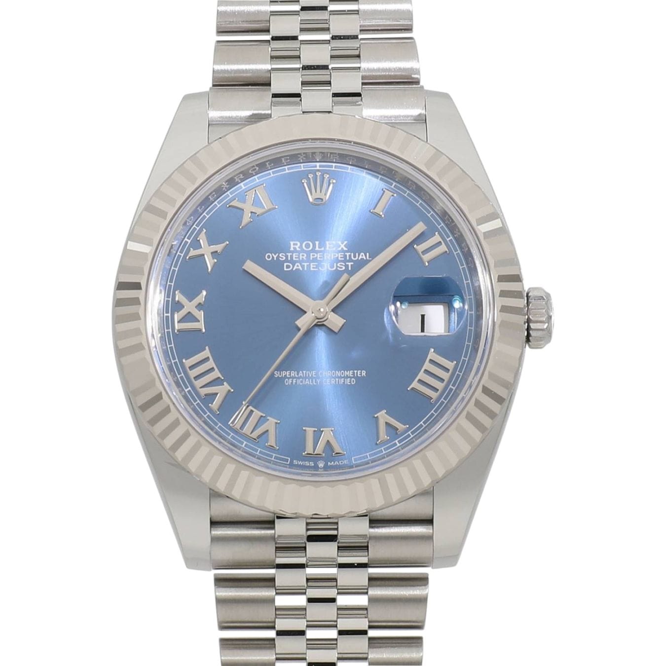 [新品]ロレックス デイトジャスト 41 126334 アズーロブルー ローマ メンズ