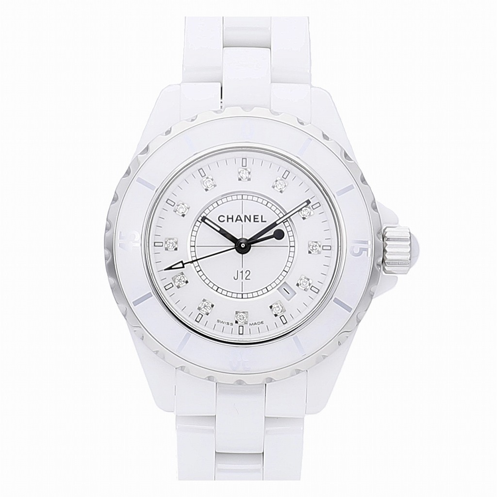 [中古]シャネル J12 ホワイトセラミック 33MM H1628 レディース