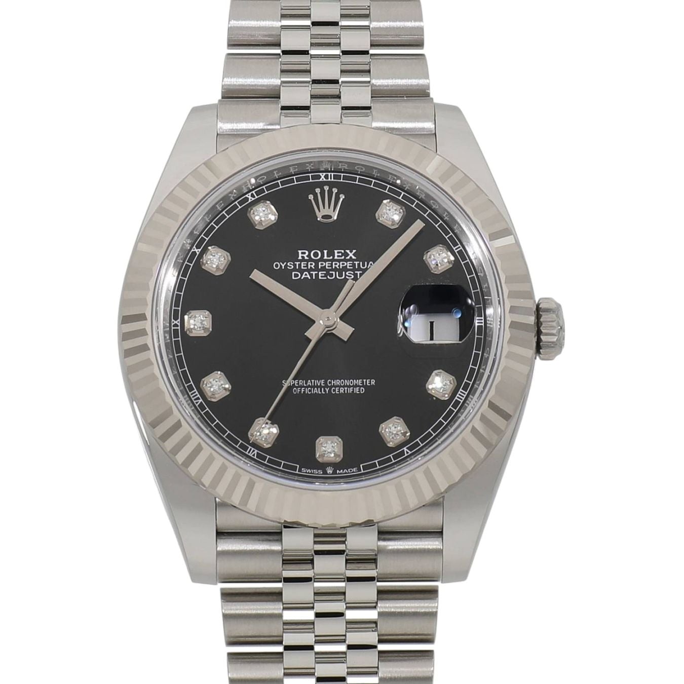 [新品]ロレックス デイトジャスト 41 126334G ブラック×10Pダイヤモンド メンズ