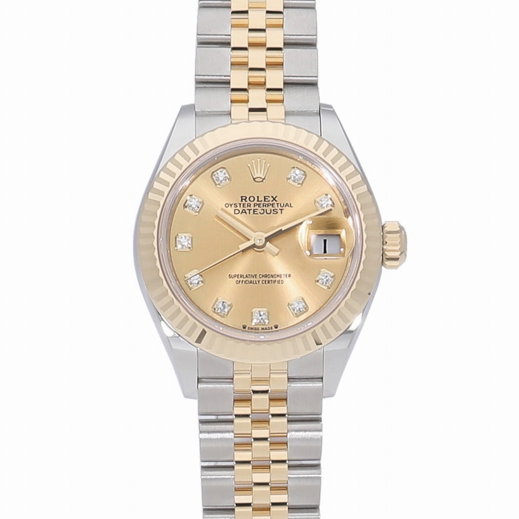 [新品]ロレックス レディ デイトジャスト 28 279173G シャンパンゴールド×10Pダイヤ レディース