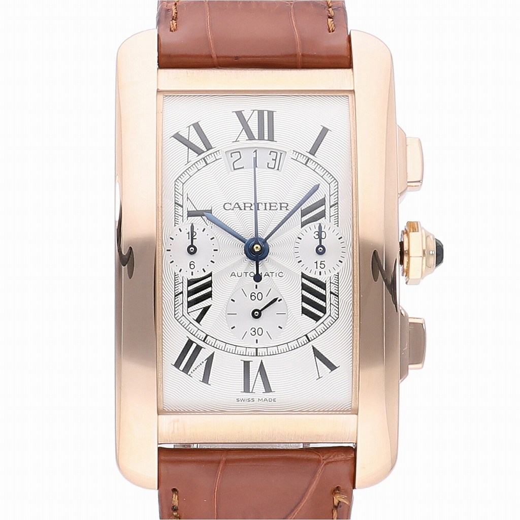 カルティエ CARTIER W2609356 タンクアメリカン K18PG クロノグラフ 