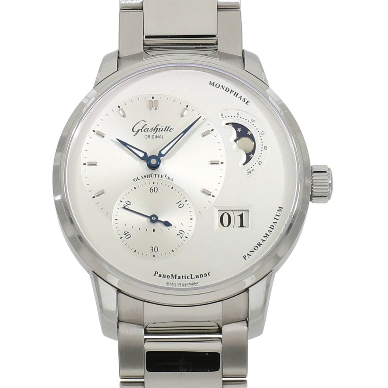 [新品]グラスヒュッテオリジナル パノマティック ルナ 1-90-02-42-32-71 シルバー メンズ