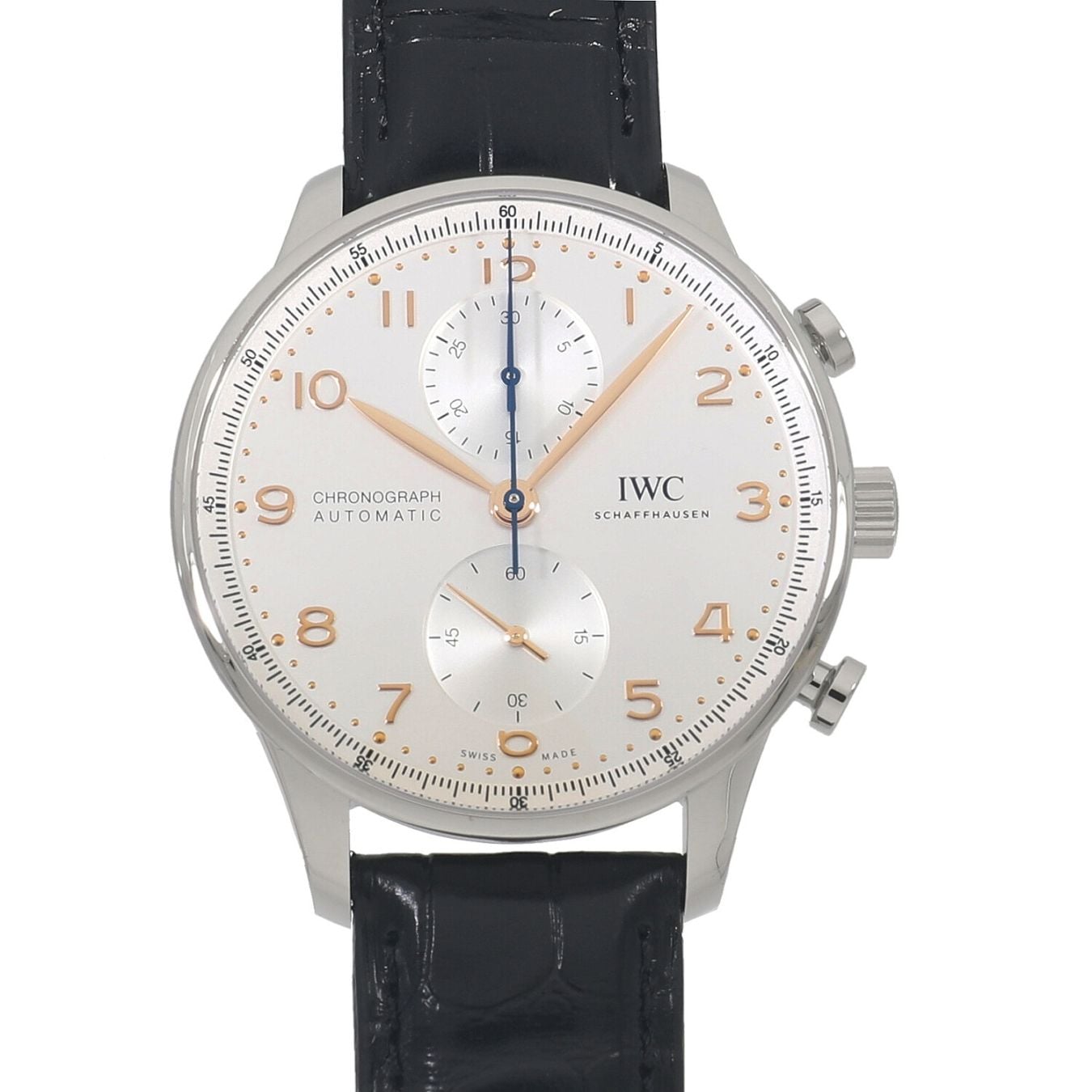 [新品]IWC ポルトギーゼ クロノグラフ IW371604 シルバー 金針 メンズ