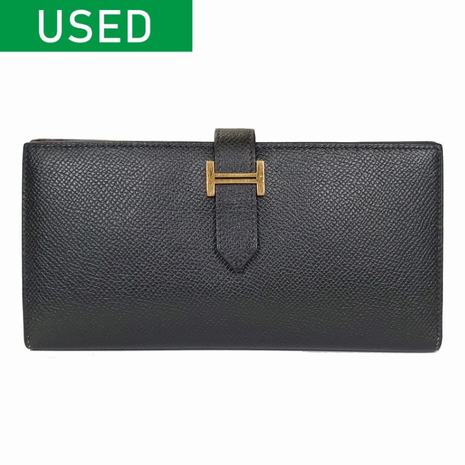 [中古]エルメス ベアン スフレ ヴォーエプソン ノワール/ブラック ゴールド金具