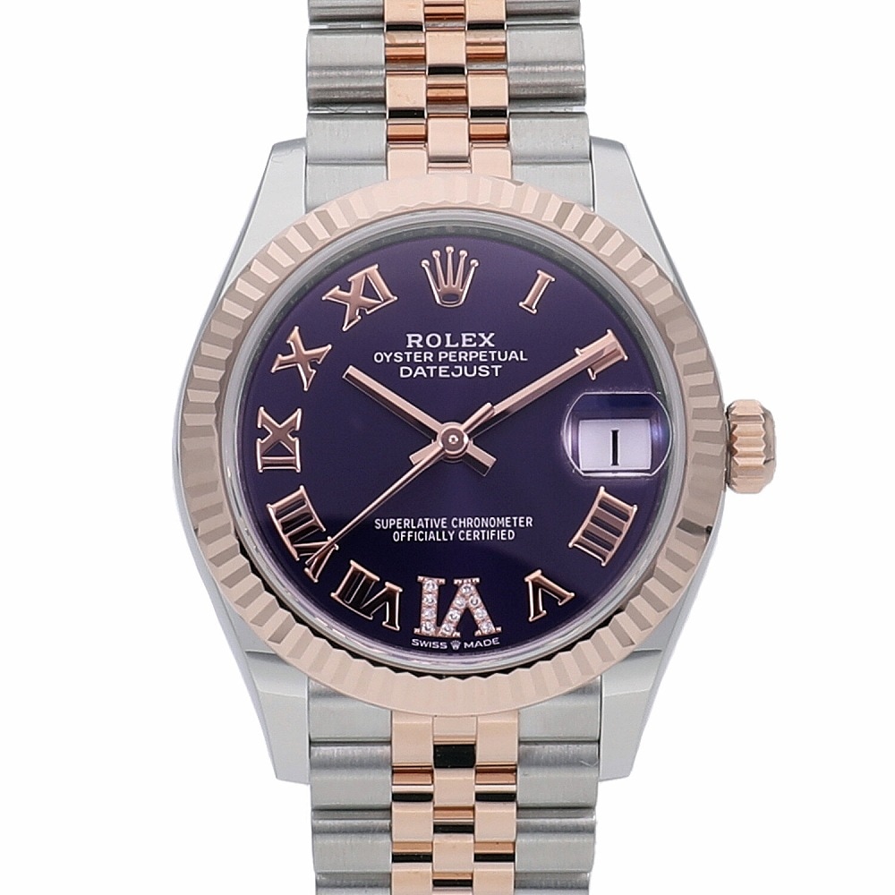 [新品]ロレックス デイトジャスト 31 VIダイヤモンド 278271 オーベルジーヌ×VIダイヤ ユニセックス