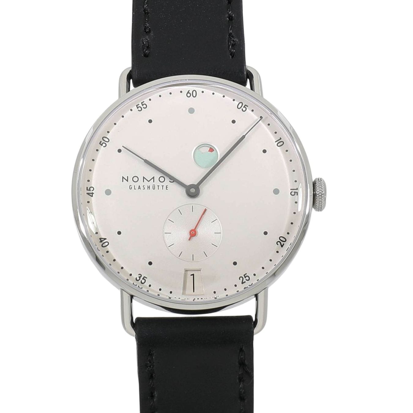 [新品]ノモス メトロ デイト パワーリザーブ MT1D4W2 / 1101 シルバー メンズ