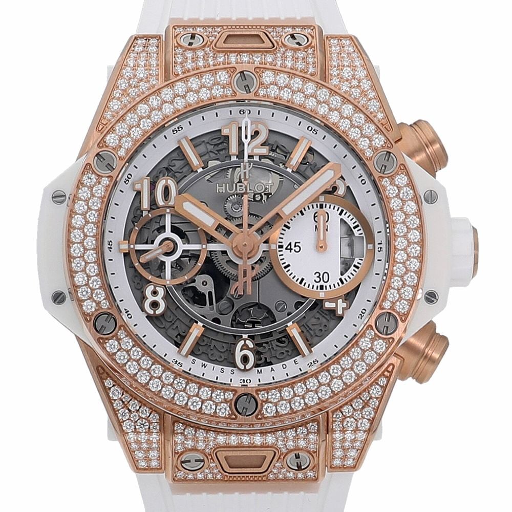 [未使用]ウブロ ビッグバン ウニコ キングゴールド ホワイト パヴェ 441.OE.2010.RW.1704 メンズ