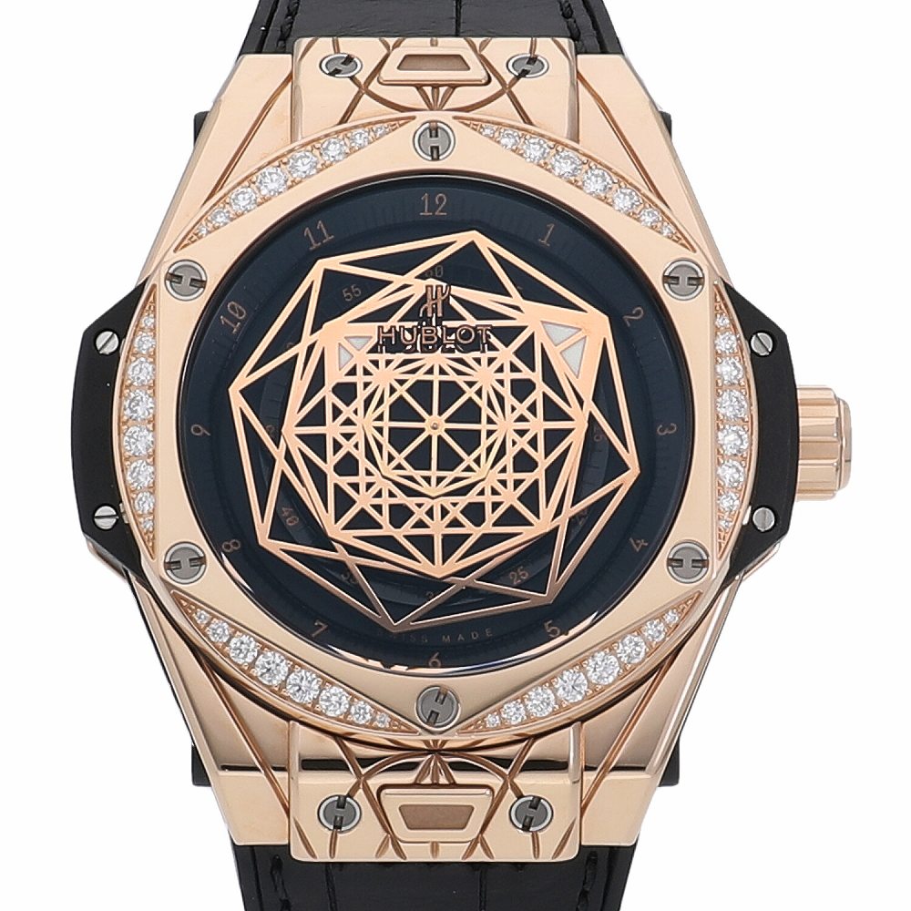 [中古]ウブロ ビッグバン ワンクリック サンブルー キングゴールド ダイヤモンド 世界限定100本 465.OS.1118.VR.1204.MXM17 メンズ