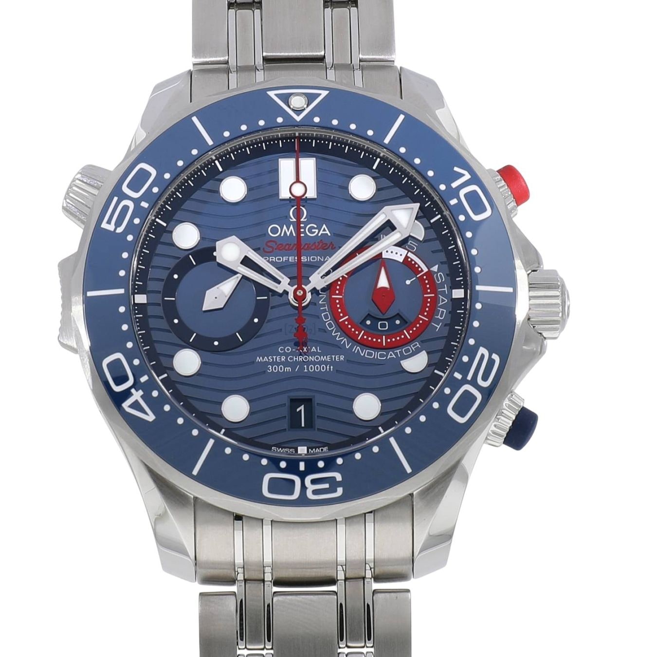 [新品]オメガ シーマスター ダイバー 300M コーアクシャル マスター クロノメーター クロノグラフ 第36回アメリカズカップ記念モデル 210.30.44.51.03.002 ブルー メンズ