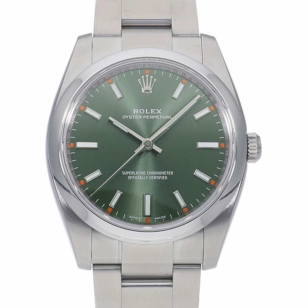 [中古]ロレックス オイスター パーペチュアル オリーブグリーン 114200 メンズ