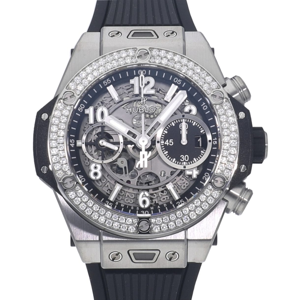 [新品]ウブロ ビッグバン ウニコ チタニウム ダイヤモンド 441.NX.1171.RX.1104 メンズ