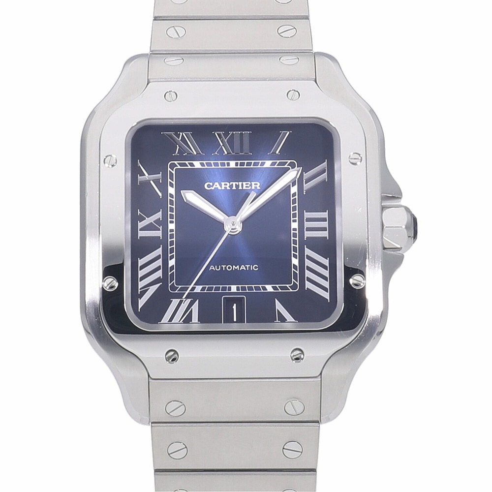 [中古]カルティエ サントス ドゥ カルティエ LM ブルー WSSA0030 メンズ