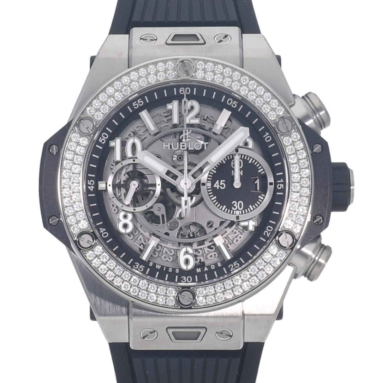 [新品]ウブロ ビッグバン ウニコ チタニウム ダイヤモンド スケルトン 421.NX.1170.RX.1104 メンズ