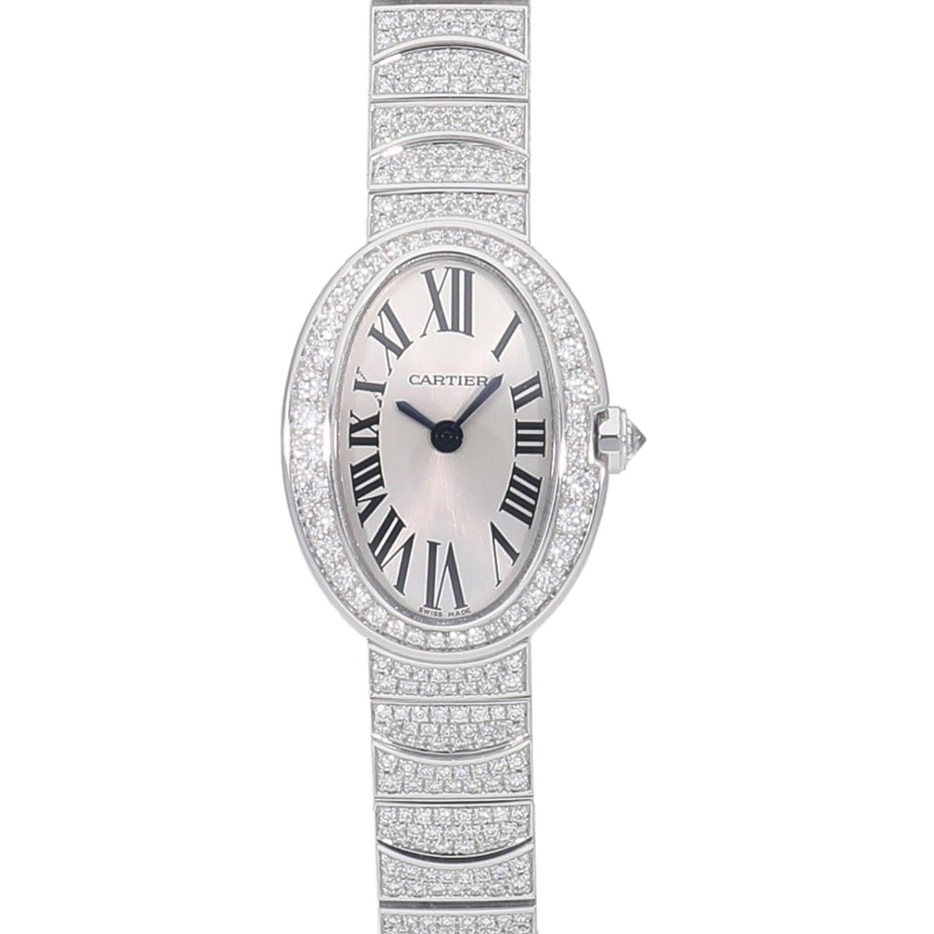 [中古]カルティエ ミニ ベニュワール フルダイヤモンド シルバー HPI00327 レディース