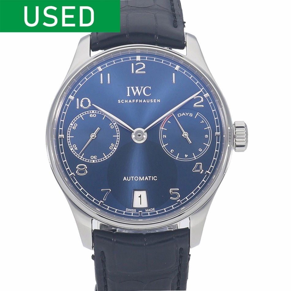 [中古]IWC ポルトギーゼ オートマティック 7デイズ パワーリザーブ ブルー IW500710 メンズ