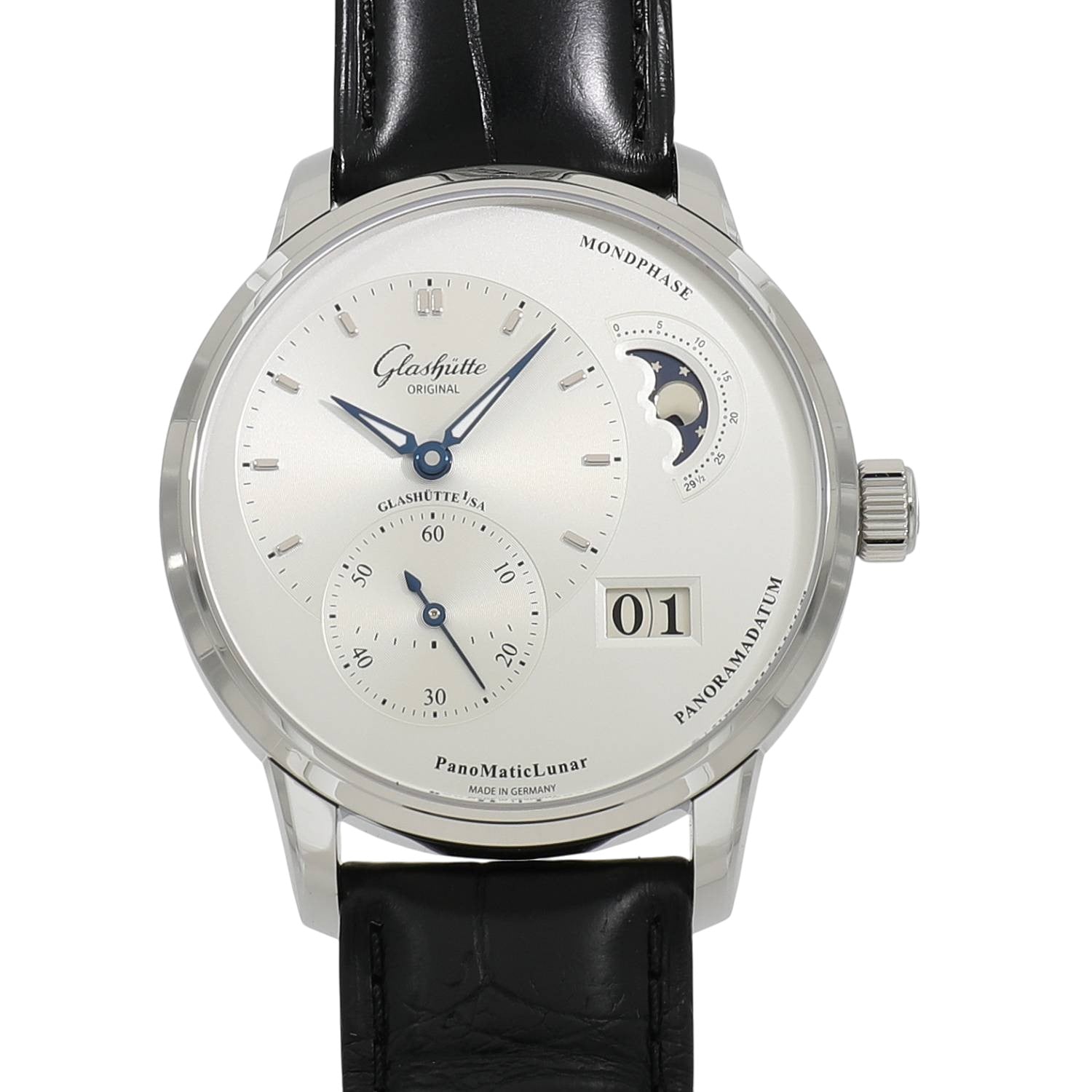 [新品]グラスヒュッテオリジナル パノマティック ルナ 1-90-02-42-32-61 シルバー メンズ