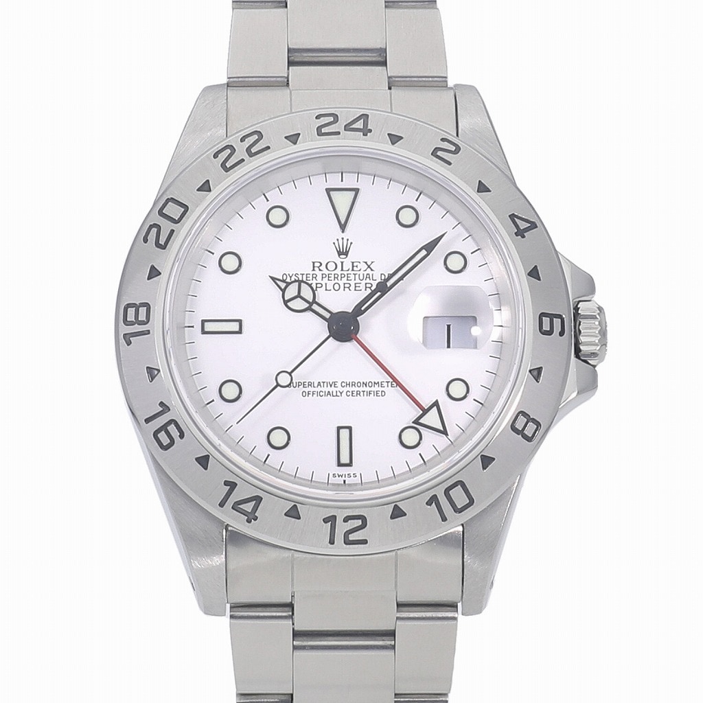 [中古]ロレックス エクスプローラーII スイスオンリー ホワイト 16570 A番 メンズ