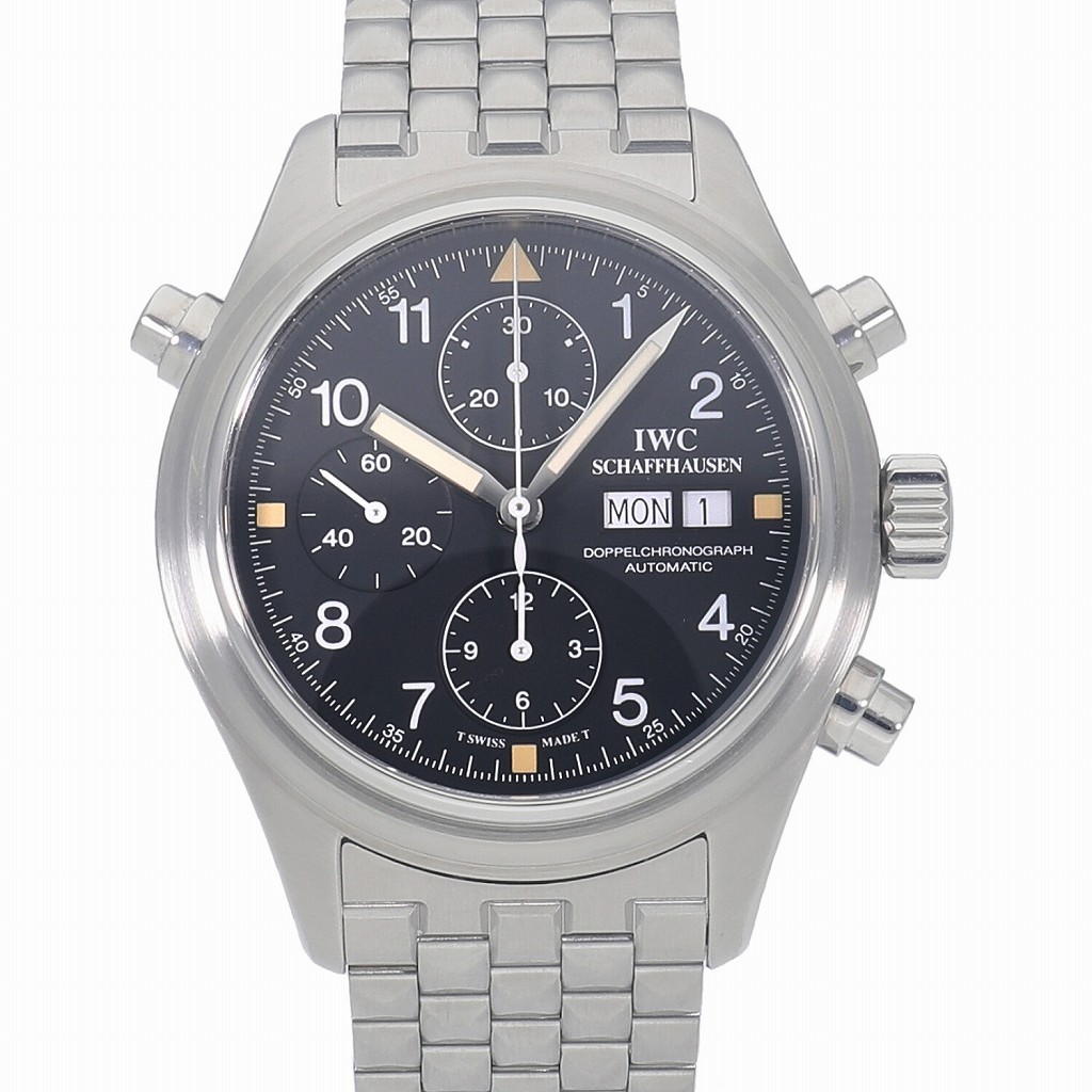 [中古]IWC パイロット ウォッチ ドッペル クロノグラフ ブラック IW371319 メンズ