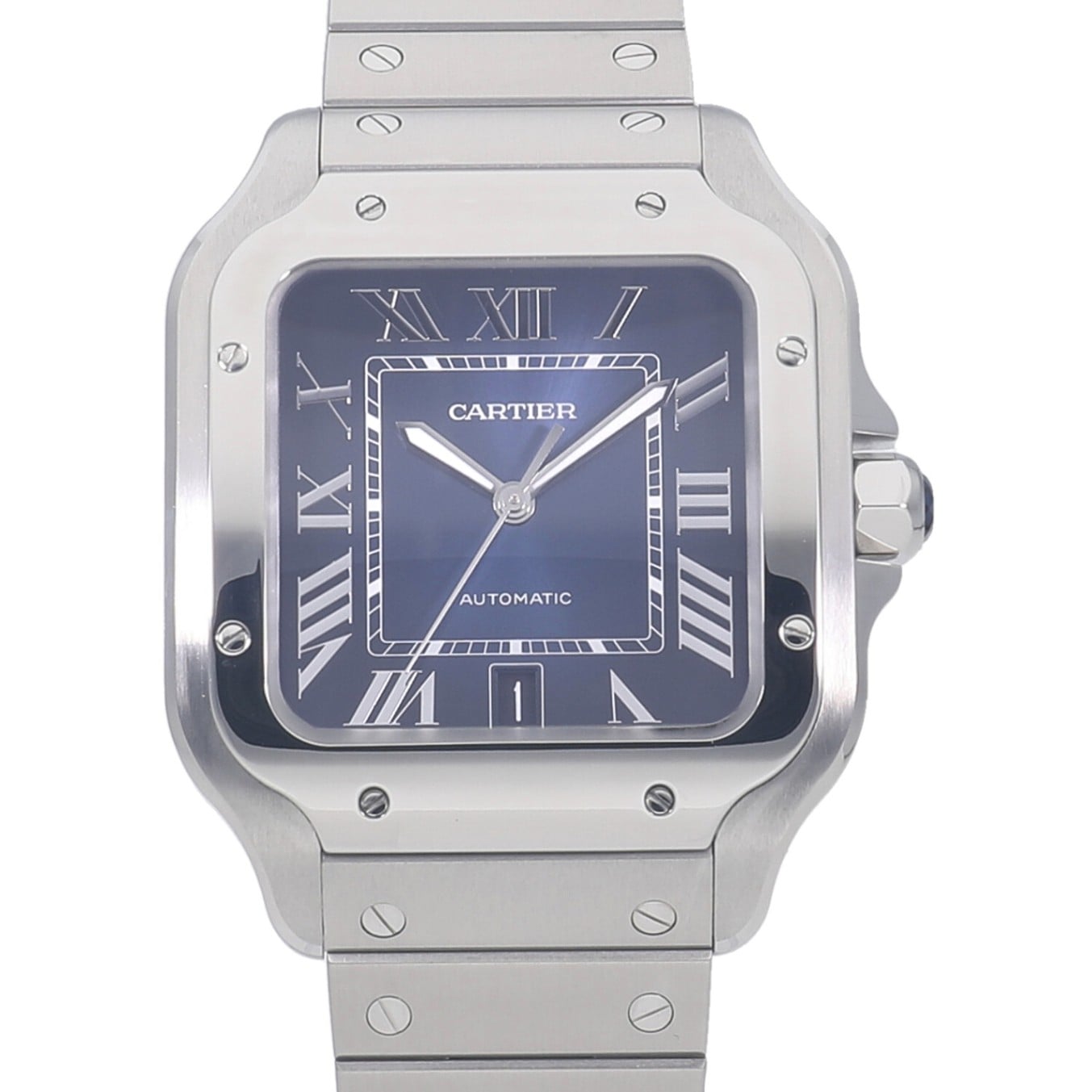 [中古]カルティエ サントス ドゥ カルティエ LM ブルー WSSA0030 メンズ