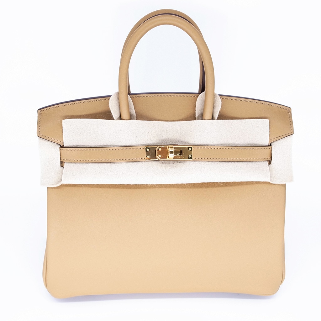 [新品]エルメス バーキン 25 ヴォー・スイフト ビスキュイ ゴールド金具