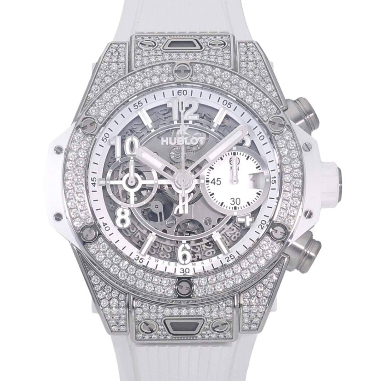 [新品]ウブロ ビッグバン ウニコ チタニウム ホワイト パヴェ スケルトン 441.NE.2011.RW.1704 メンズ