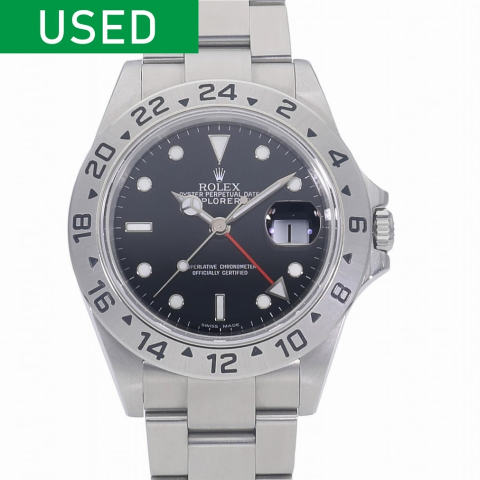 [中古]ロレックス エクスプローラーII ブラック 16570 G番 メンズ