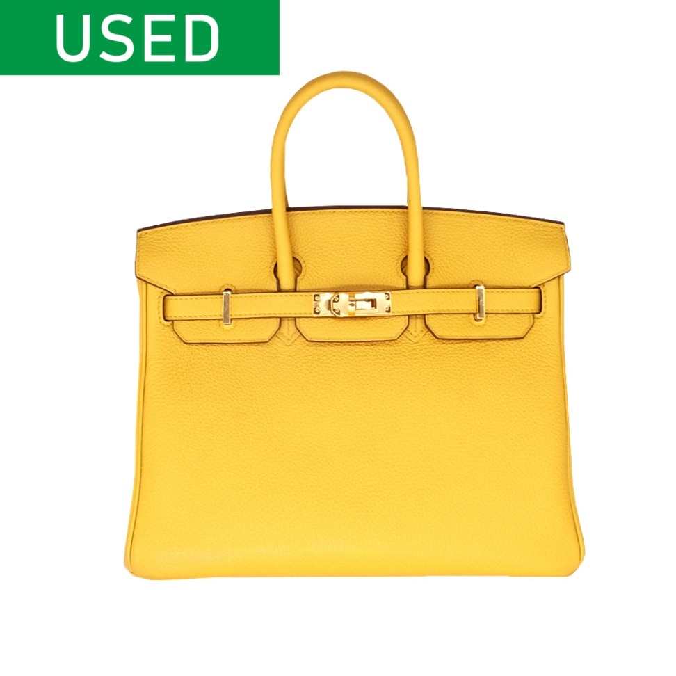 [中古]エルメス バーキン 25 ジョーヌアンブル トゴ ゴールド金具