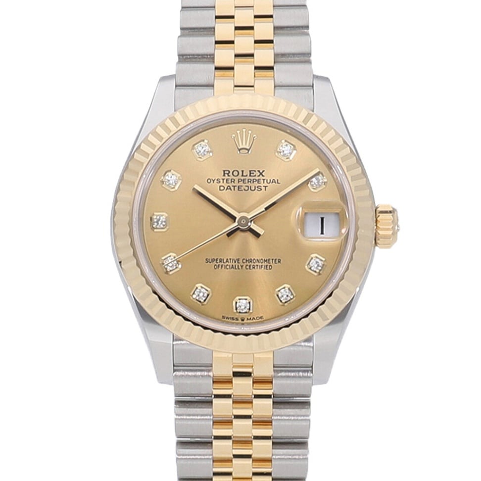 [新品]ロレックス デイトジャスト31 シャンパン×10Pダイヤ 278273G ユニセックス