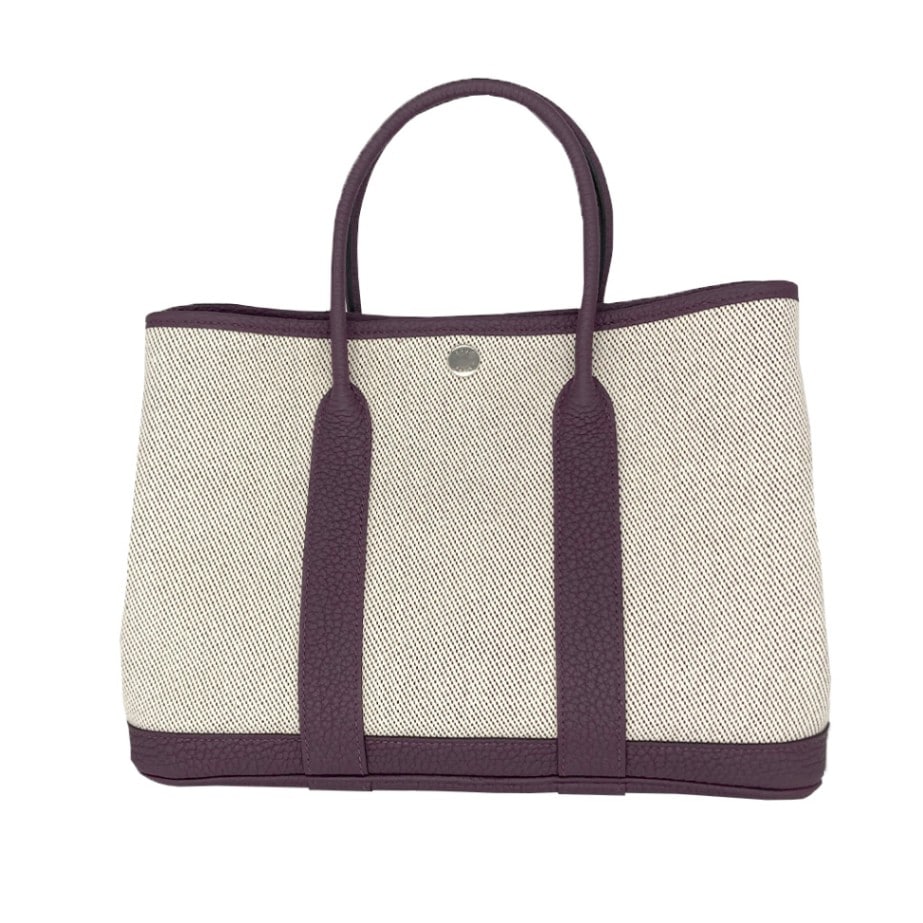 [新品]エルメス ガーデンパーティ 30 TPM トワルミリタリー/ネゴンダ ベトン/カシス シルバー金具