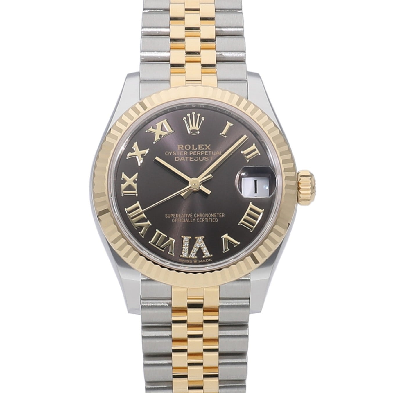 [未使用]ロレックス デイトジャスト31 ダークグレー×VIダイヤ 278273 ランダム ユニセックス