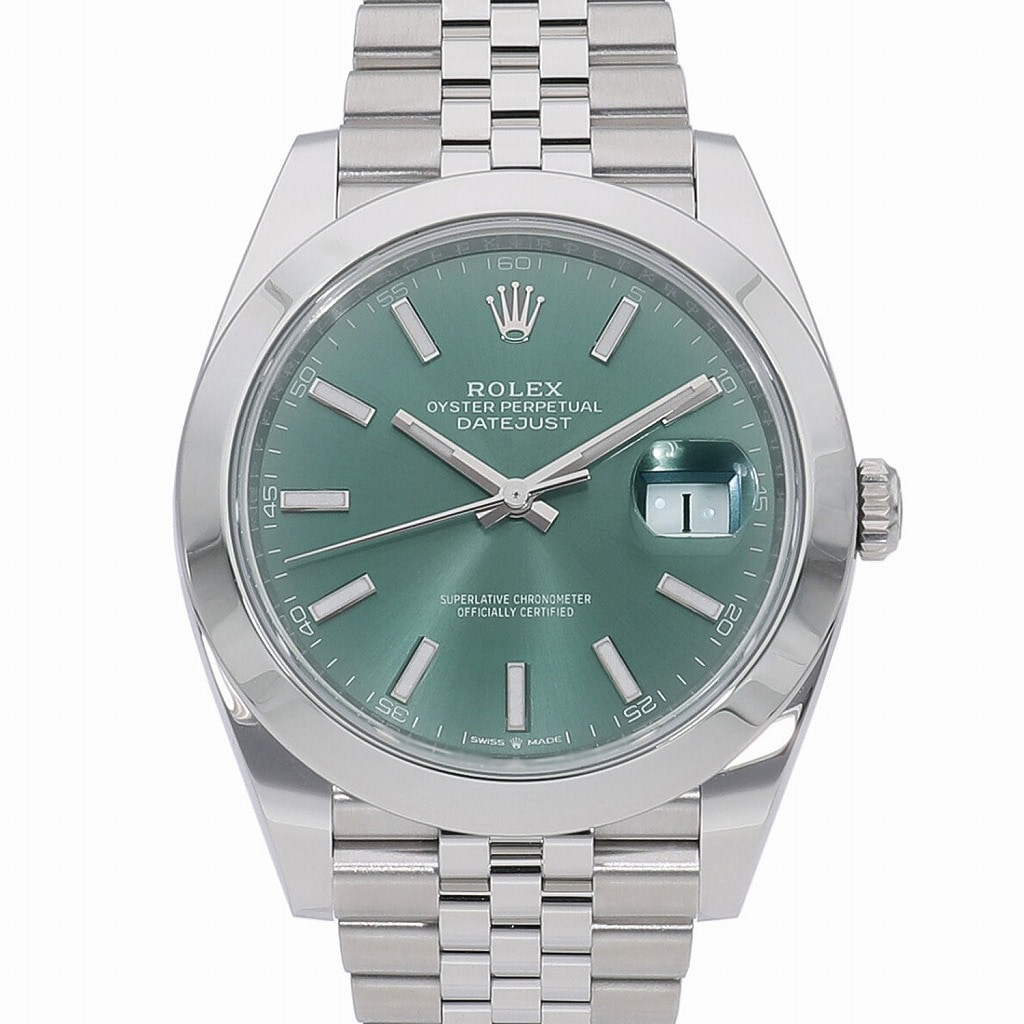 [新品]ロレックス デイトジャスト 41 ミントグリーン 126300 メンズ