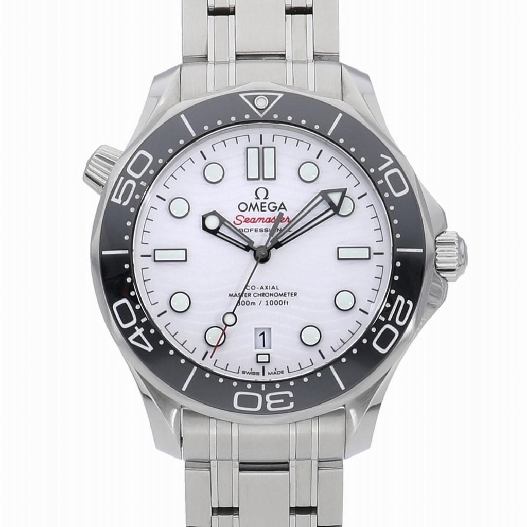 [中古]オメガ シーマスターダイバー300m マスターコーアクシャル クロノメーター ホワイト 210.30.42.20.04.001 メンズ