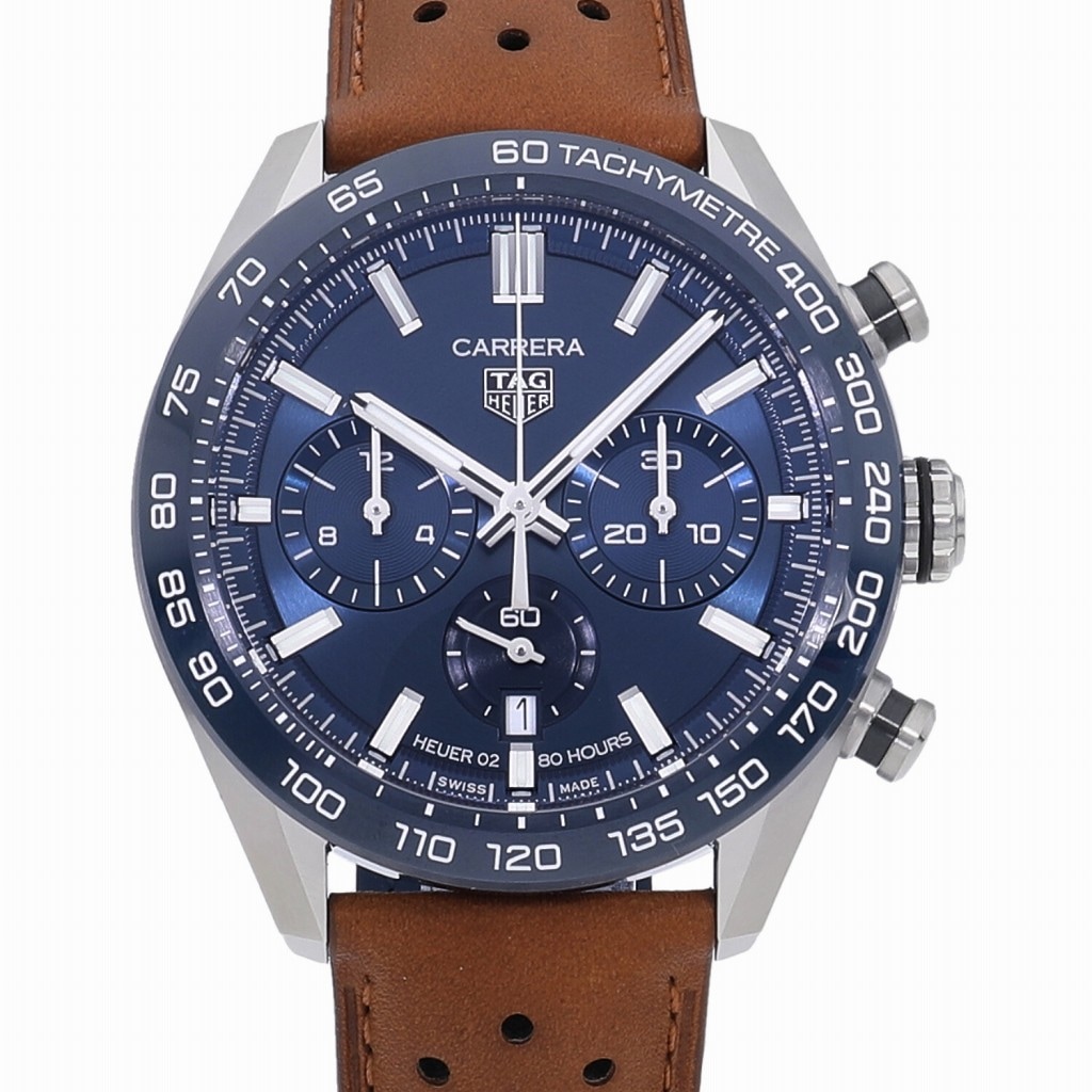 [新品]タグホイヤー カレラ キャリバーホイヤー 02 スポーツクロノグラフ ブルー CBN2A1A.FC6537 メンズ