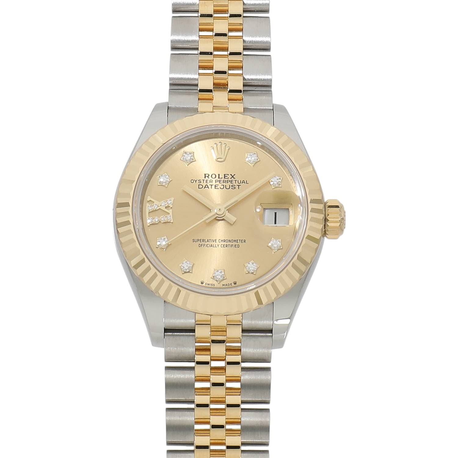 [新品]ロレックス レディ デイトジャスト 28 279173G シャンパン×9Pスター/IXダイヤ レディース