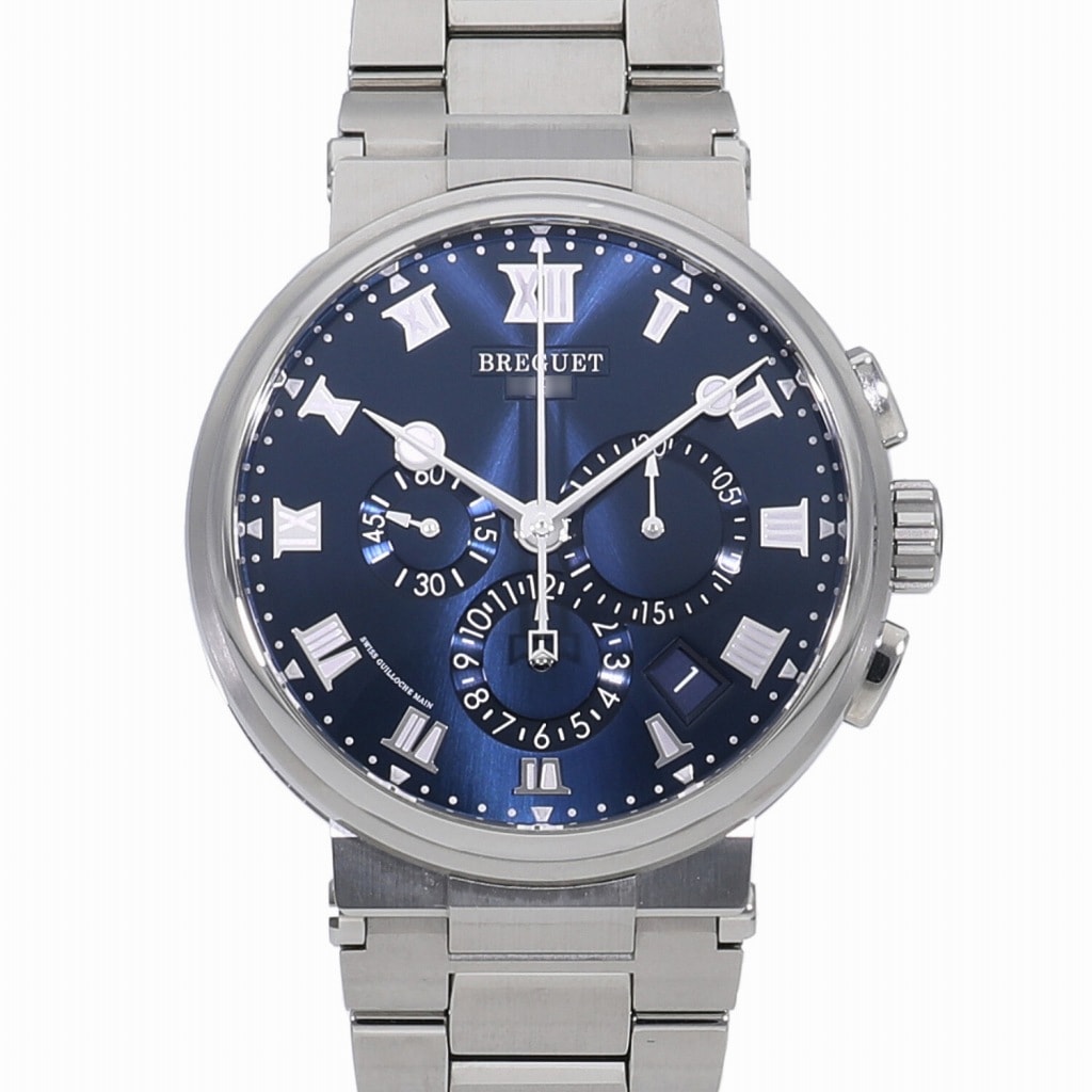 [中古]ブレゲ マリーン クロノグラフ 5527 ブルー 5527TI/Y1/TW0 メンズ