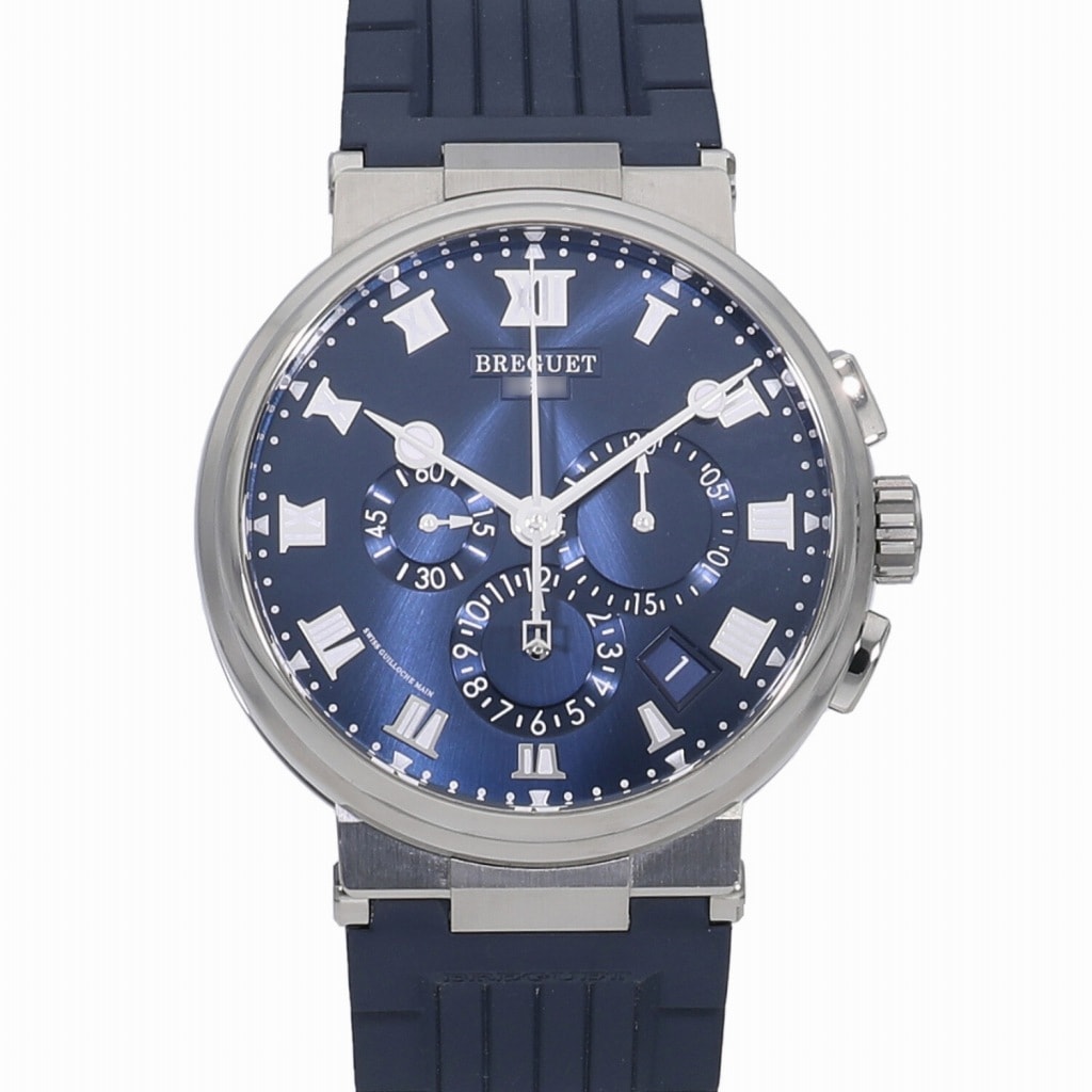 [中古]ブレゲ マリーン クロノグラフ 5527 ブルー 5527TI/Y1/5WV メンズ