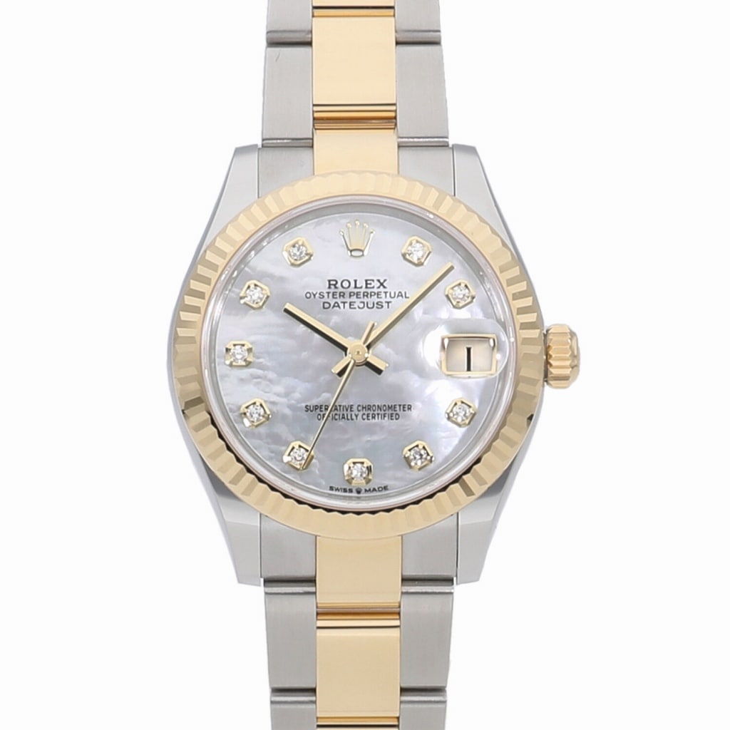 [未使用]ロレックス デイトジャスト31 ホワイトシェル×10Pダイヤ 278273NG ランダム ユニセックス