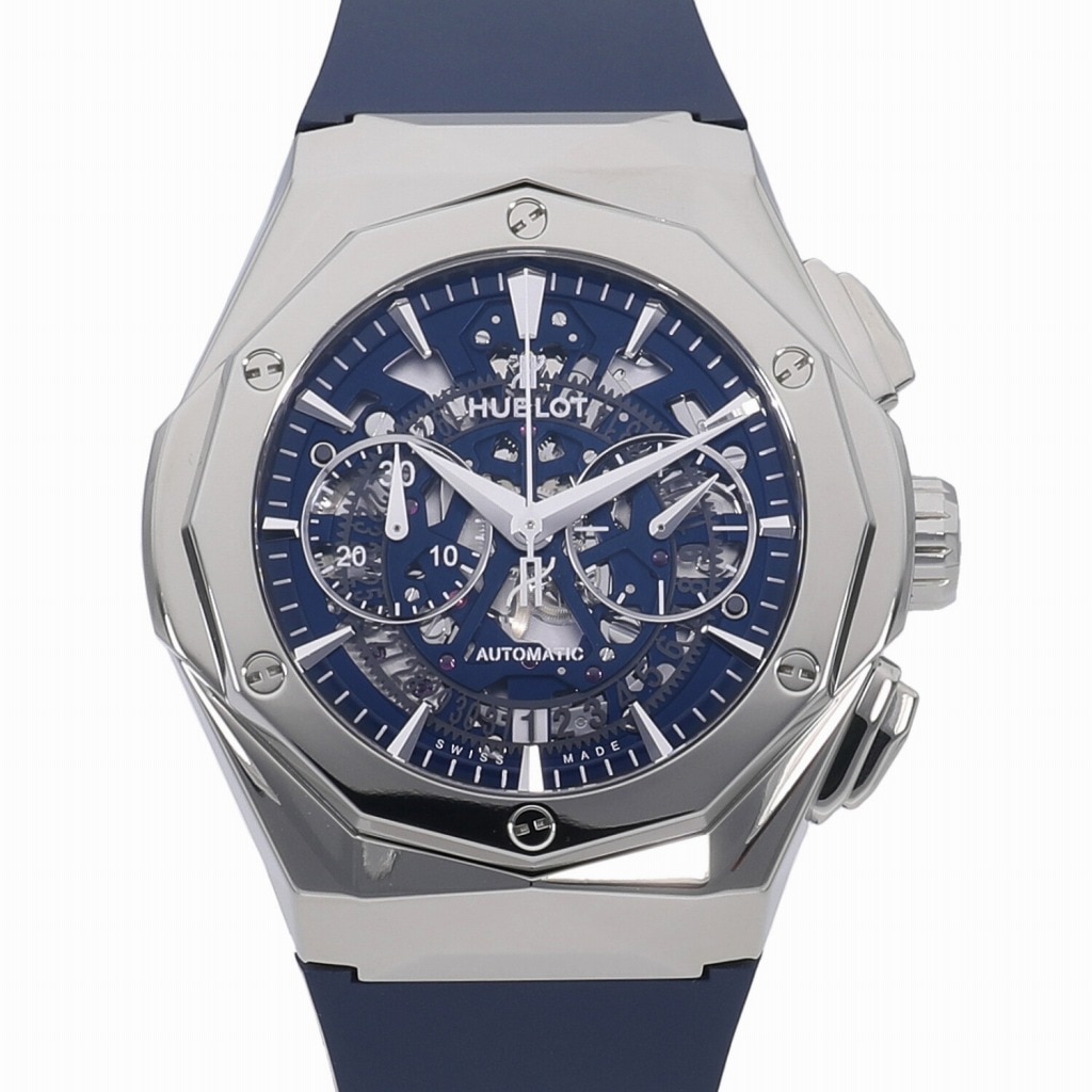 [中古]ウブロ クラシック フュージョン オーリンスキー チタニウム ブルー 世界限定200本 スケルトン 525.NX.5170.RX.ORL21 メンズ