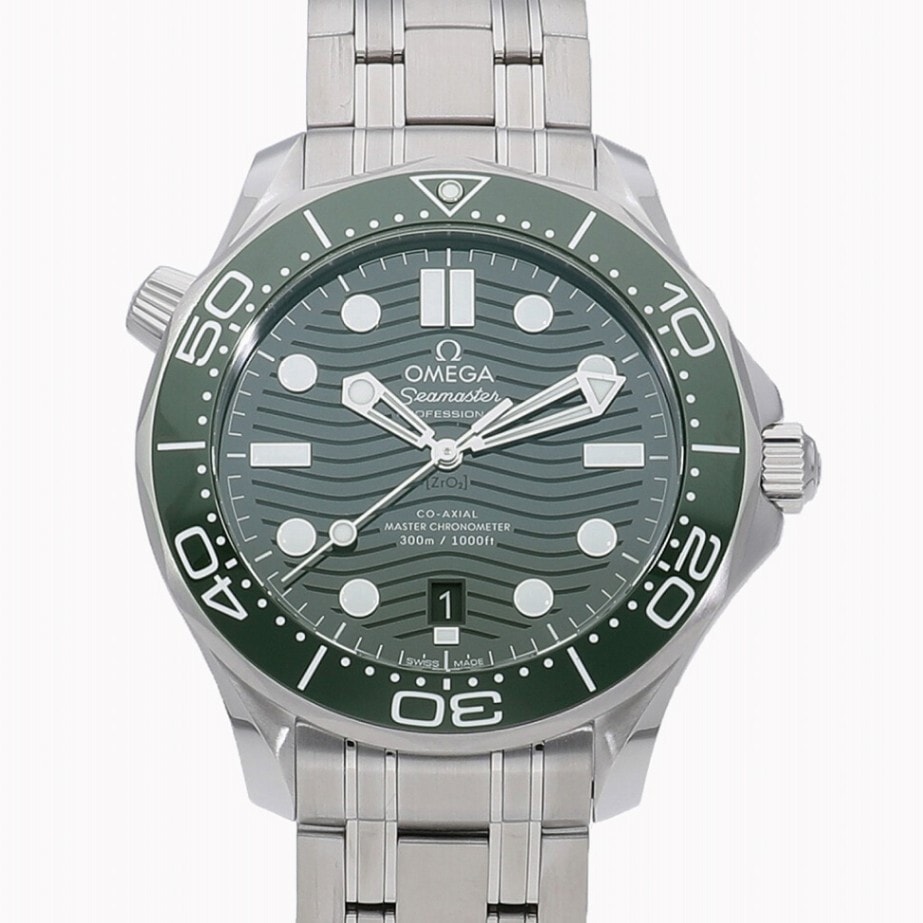 [未使用]オメガ シーマスターダイバー300m マスターコーアクシャル クロノメーター 42mm グリーン 210.30.42.20.10.001 メンズ