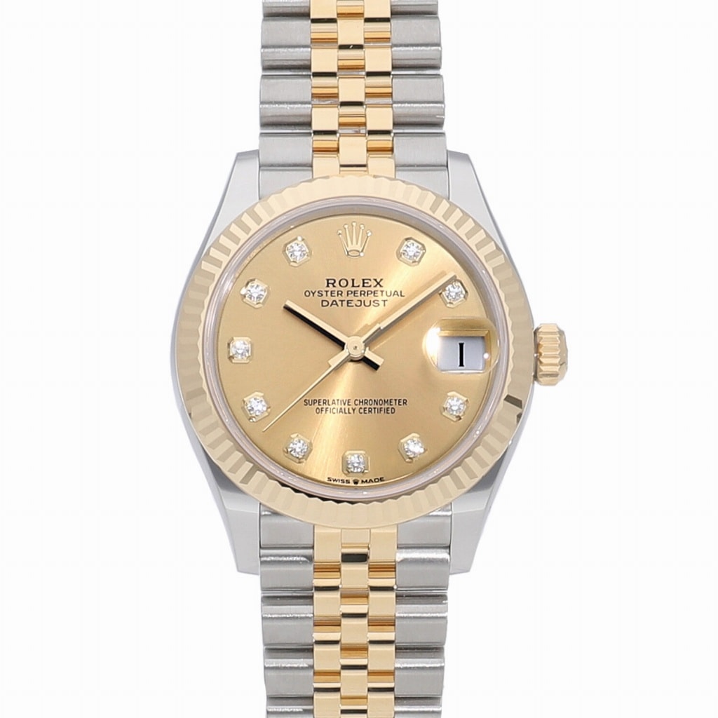 [未使用]ロレックス デイトジャスト 31 シャンパン×10Pダイヤ 278273G ランダム ユニセックス