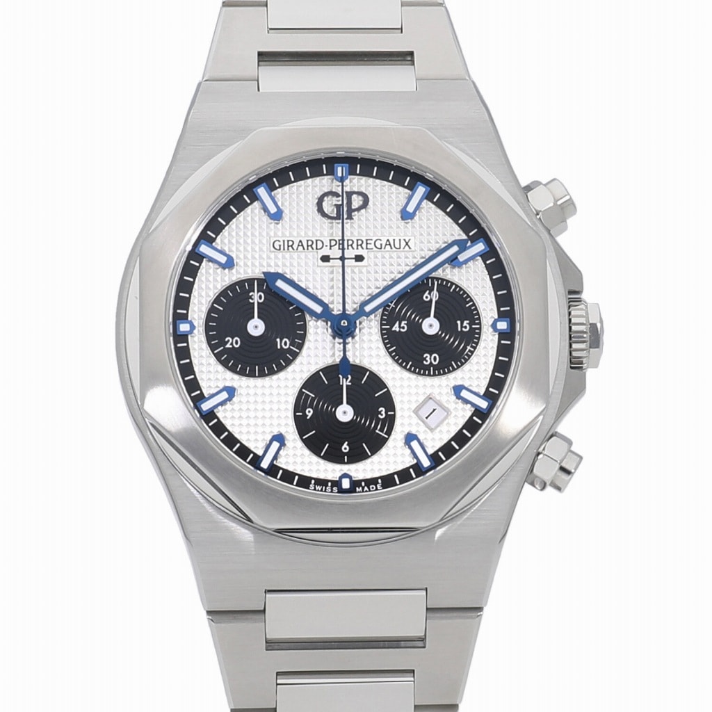 [未使用]ジラールペルゴ ロレアート クロノグラフ 42MM シルバー×ブラック 81020-11-131-11A メンズ