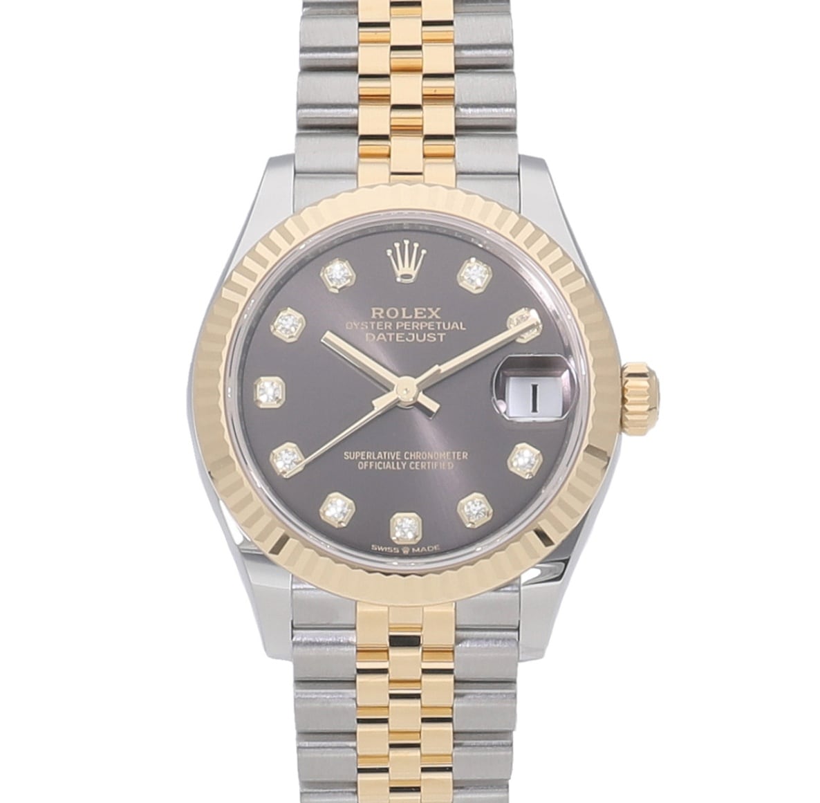 [未使用]ロレックス デイトジャスト 31 ダークグレー×10Pダイヤ 278273G ランダム ユニセックス