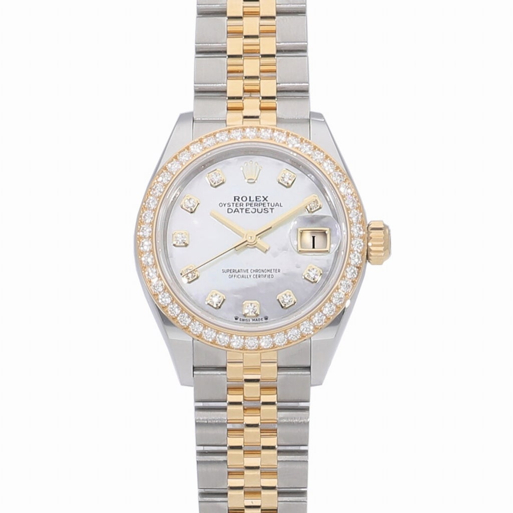 [新品]ロレックス レディ デイトジャスト 28 ホワイトシェル×10Pダイヤ 279383RBR レディース