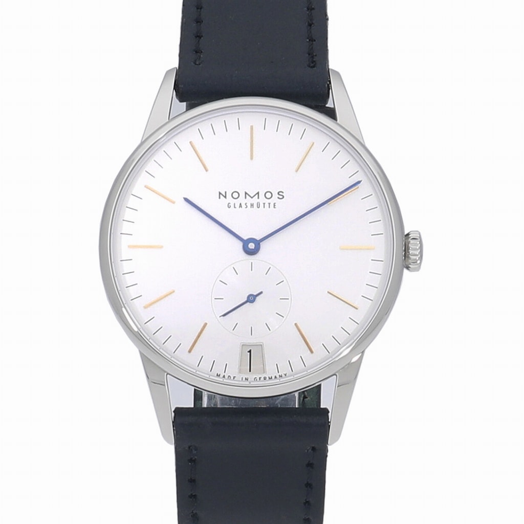 [新品]ノモス オリオン デイト ブルーハンド シルバー OR1B3GW238 / 380 メンズ