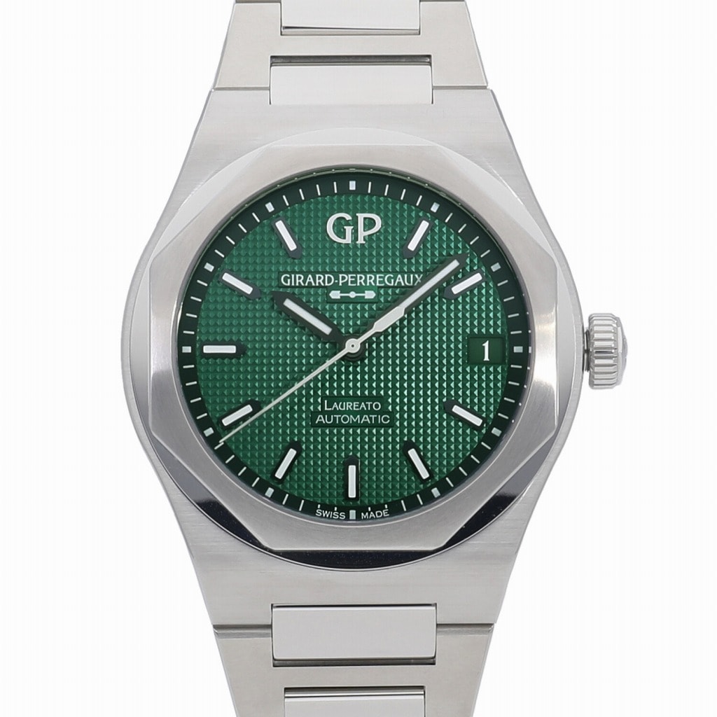 [未使用]ジラールペルゴ ロレアート 42MM グリーン 81010-11-3153-1CM メンズ