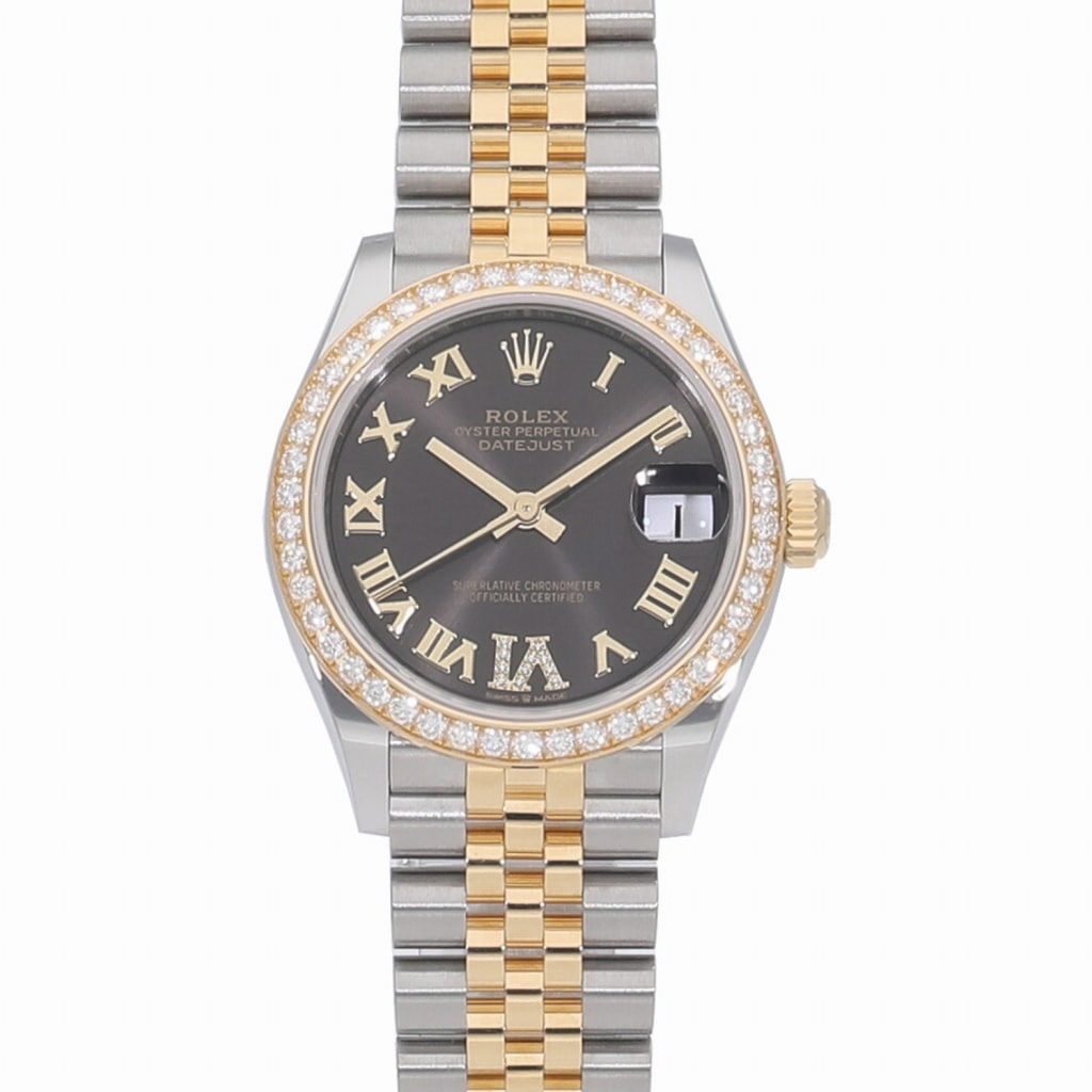 [未使用]ロレックス デイトジャスト 31 ダークグレー×VIダイヤ 278383RBR ランダム ユニセックス
