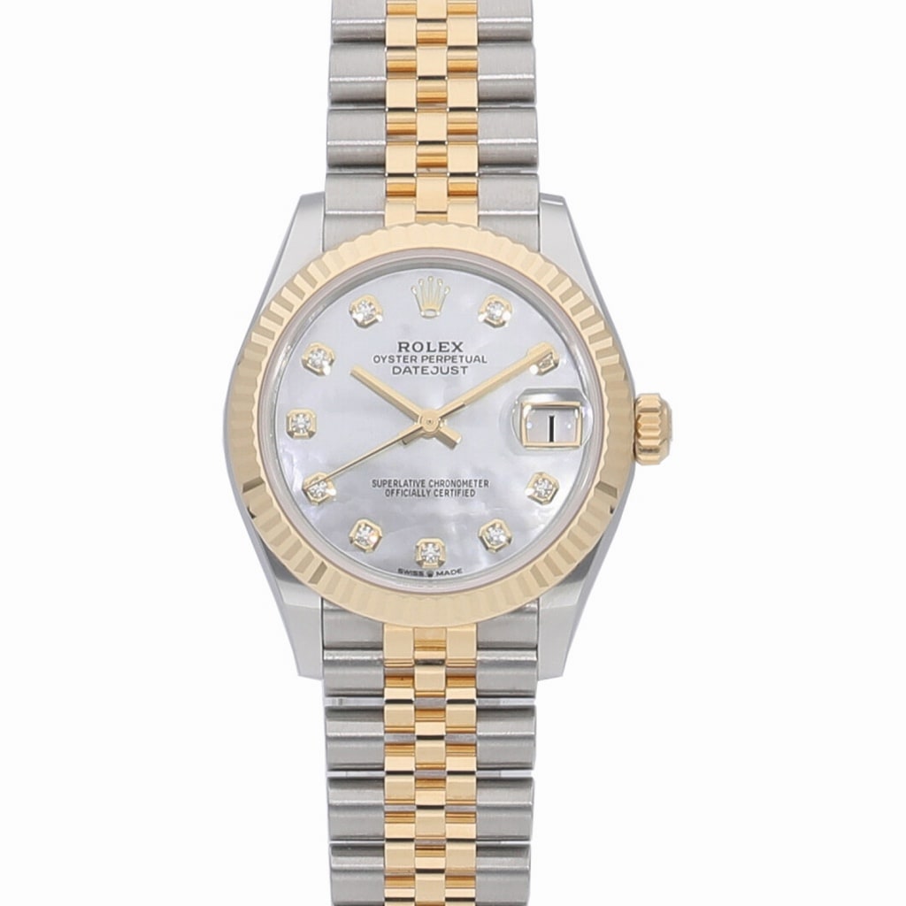 [未使用]ロレックス デイトジャスト 31 ホワイトシェル×10Pダイヤ 278273NG ランダム ユニセックス