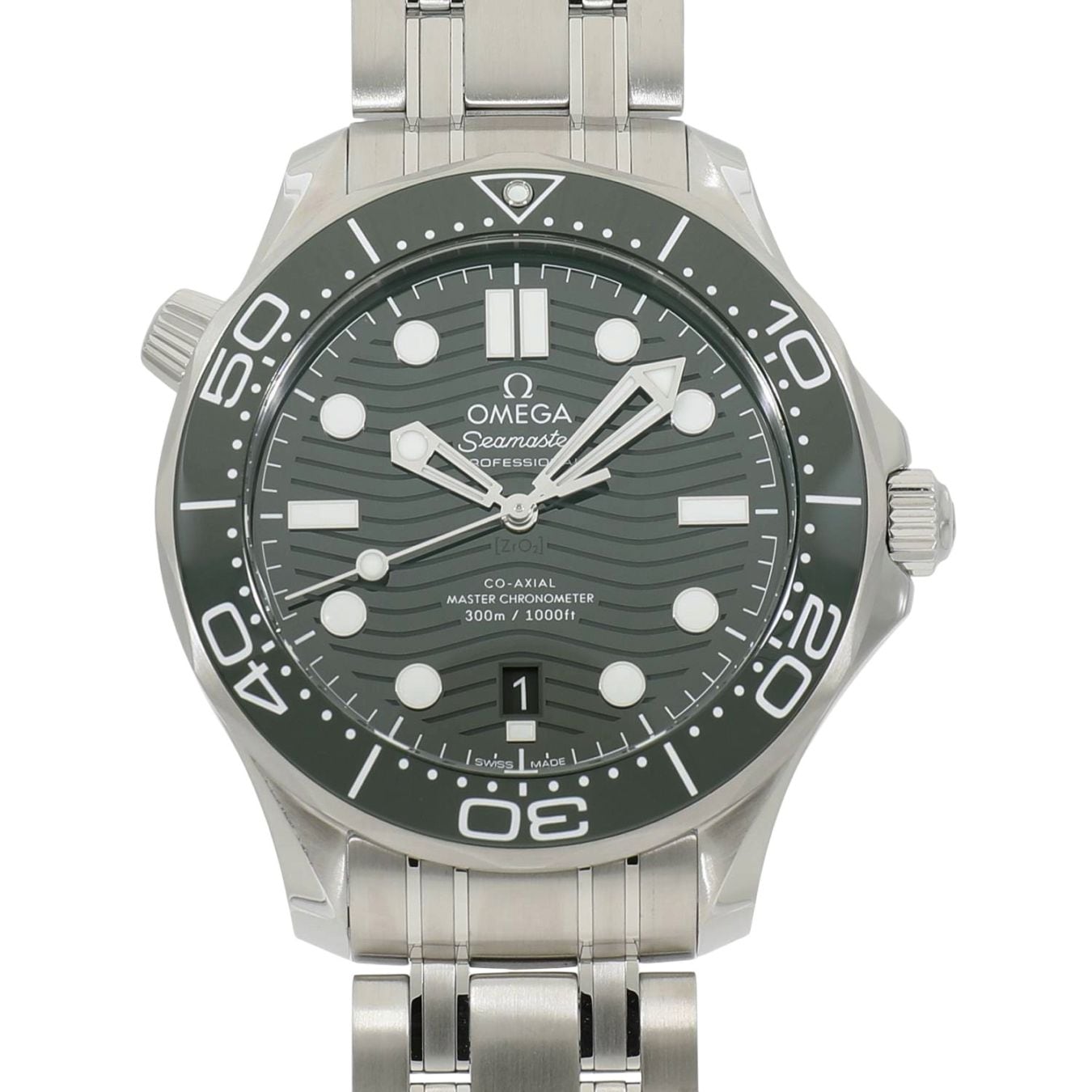 [新品]オメガ シーマスターダイバー300m コーアクシャル マスター クロノメーター 42mm 210.30.42.20.10.001 グリーン メンズ