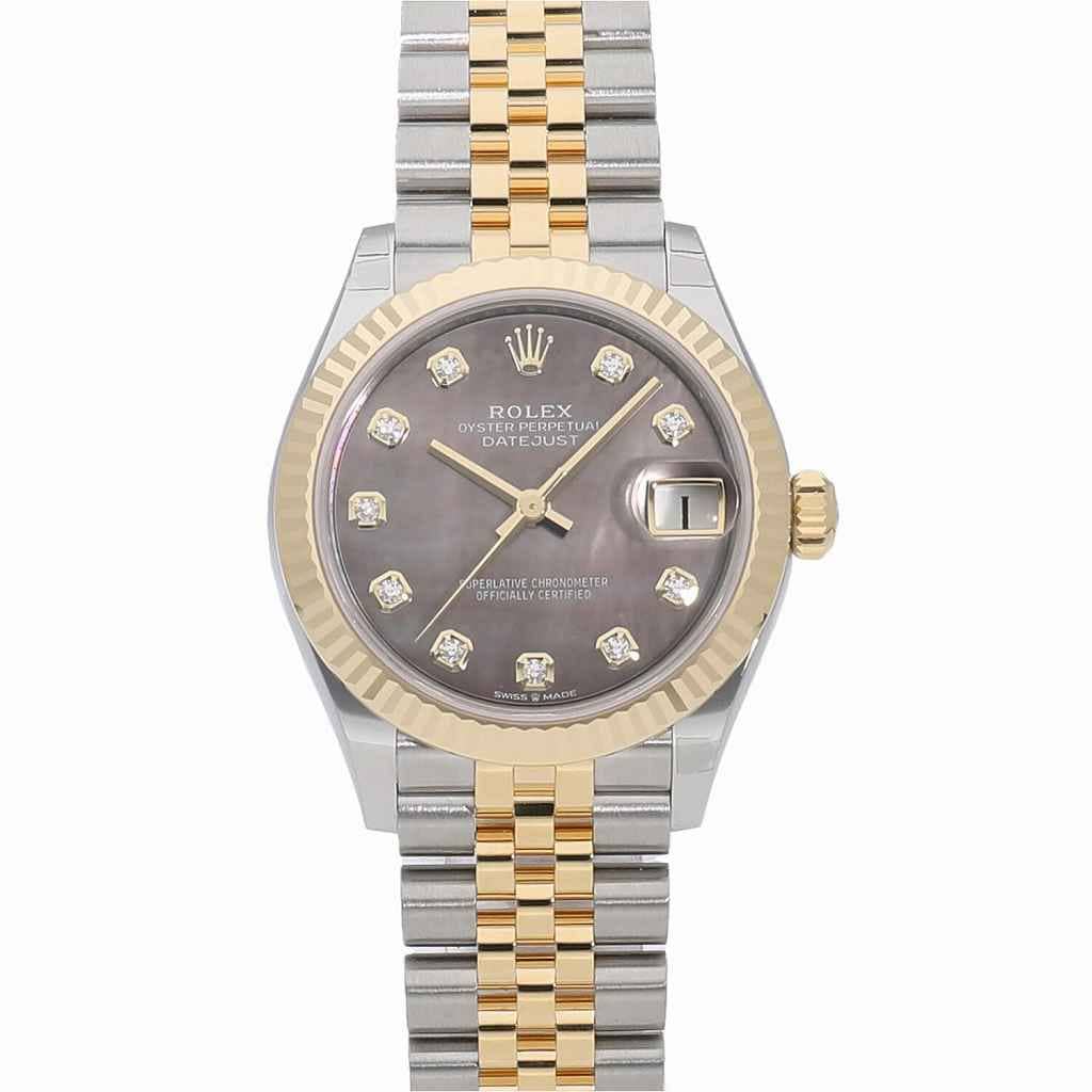 [未使用]ロレックス デイトジャスト 31 ブラックシェル×10Pダイヤ 278273NG ランダム ユニセックス